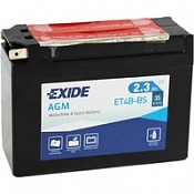 Аккумулятор Exide ET4B-BS (2.3 Ah) YT4B