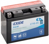 Аккумулятор Exide ET9B-BS (8 Ah) YT9B