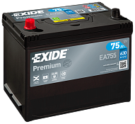 Аккумулятор Exide Premium Asia EA755 (75 Ah) L+ D26